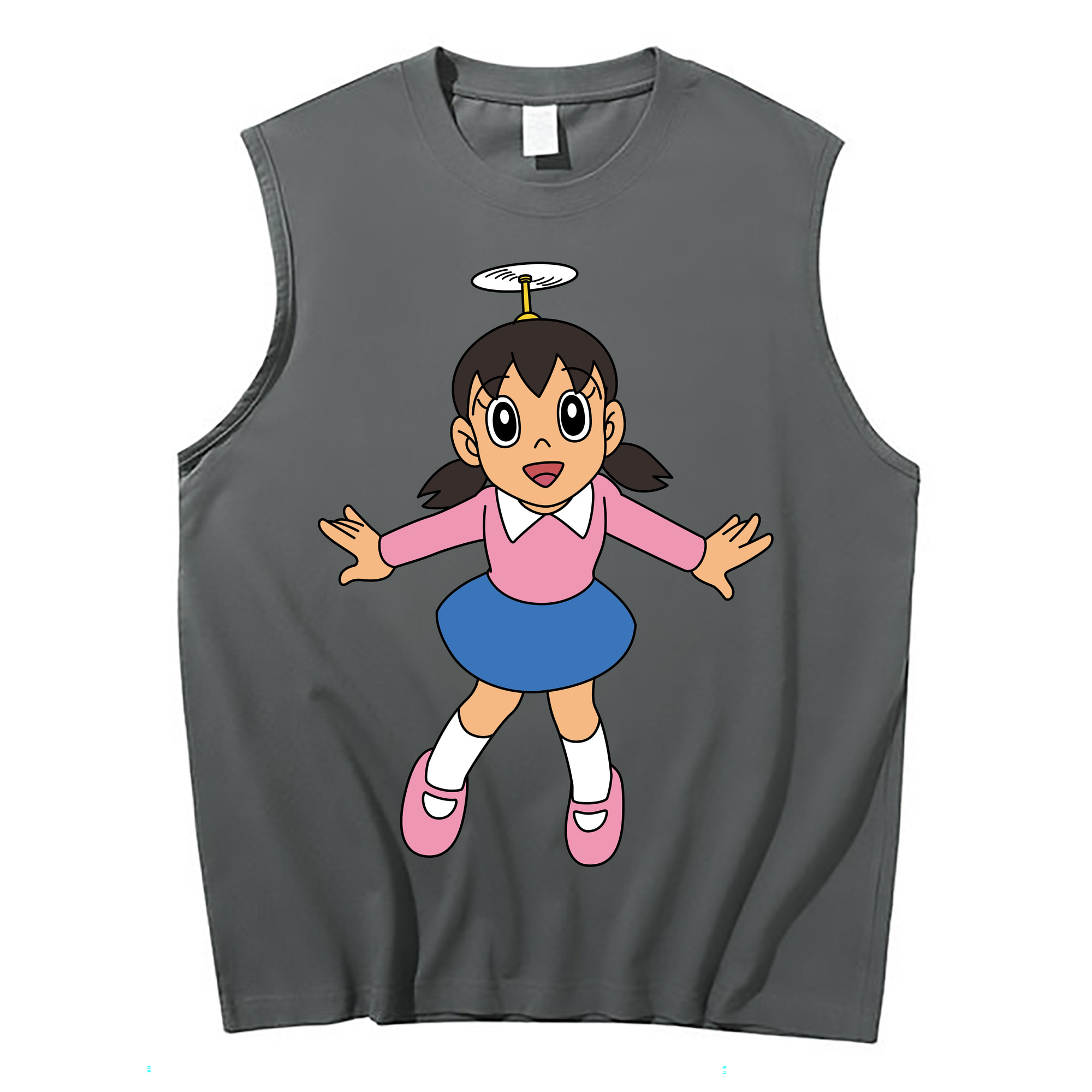 （画像用） ドラえもん みなもと しずか Doraemon Shizuka Minamoto コットン100％タンクトップ（フロントプリント）